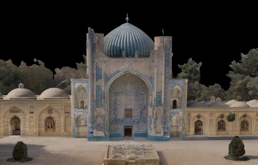 digital rendering of the Green Mosque in Balkh, Afghanistan, a 16th Century building, by Nikolaos Vlavianos